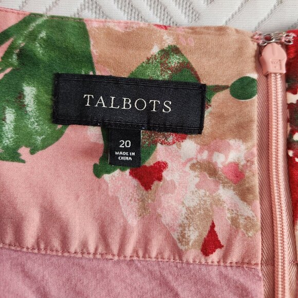 Talbots Skirt size 20 floral pink, red, green - Picture 6 of 7